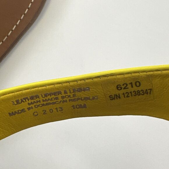 Tory Burch Cameron Thong Sandal Yellow Patent Leather Flat Slip On Womens 10 - Picture 8 of 13